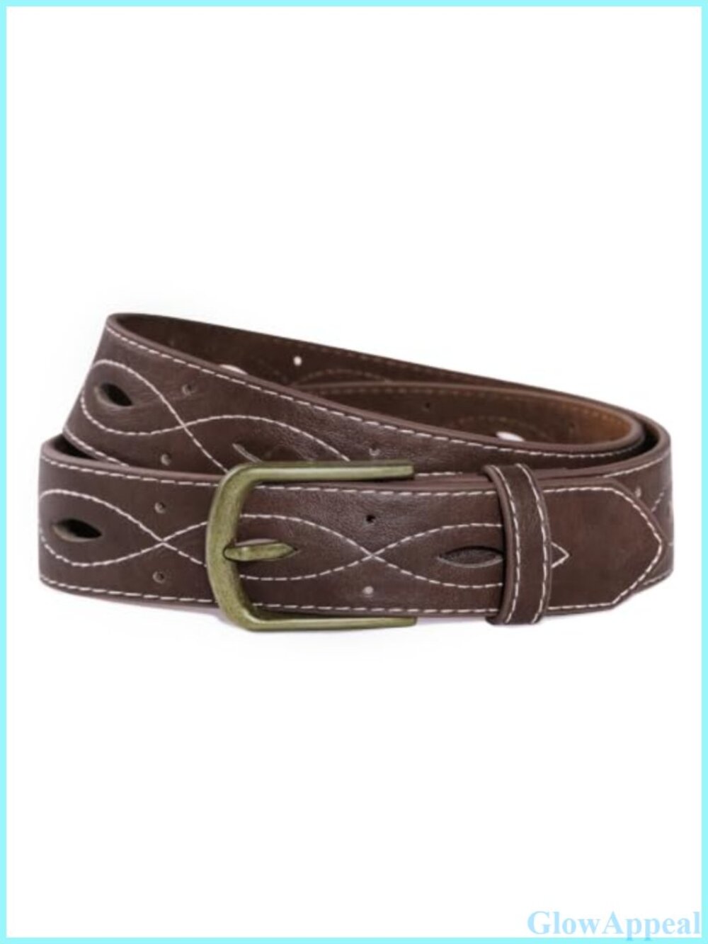 Faux Leather Western Belt Hollow-Out Cowgirl Adjustable